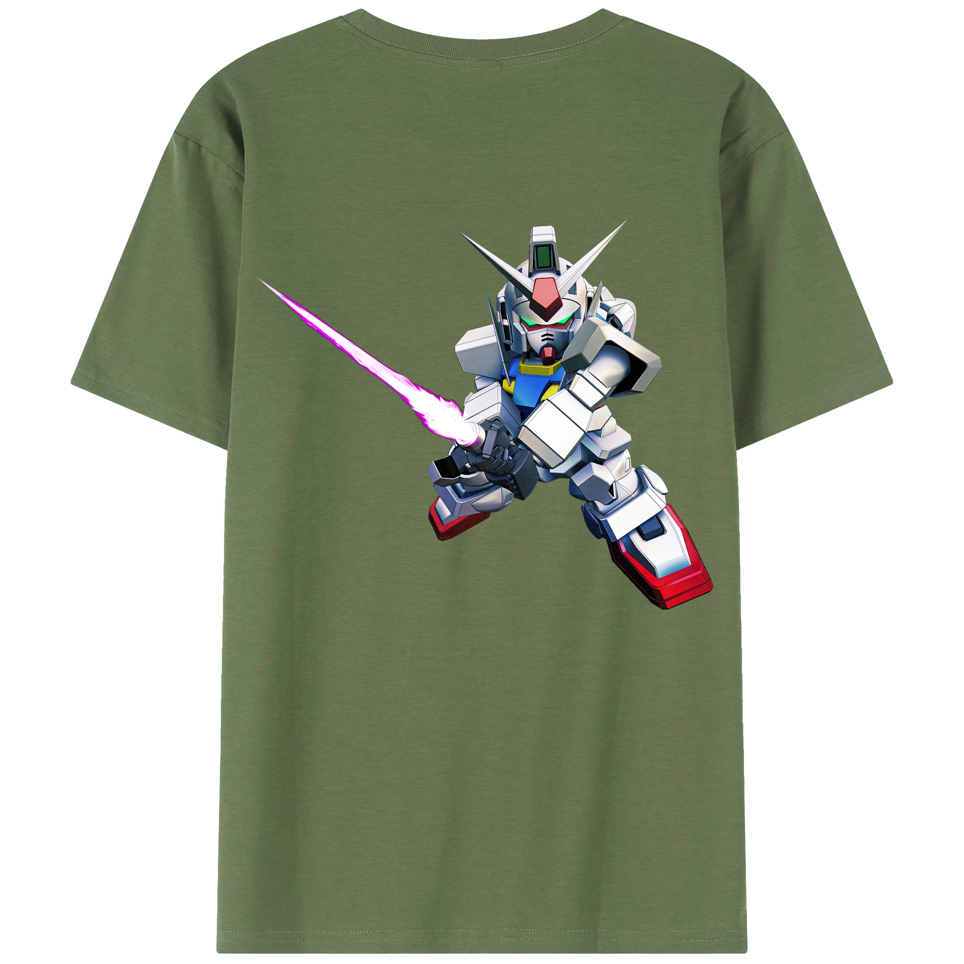 （画像用） 機動戦士ガンダム Mobile Suit Gundam 綿100％ メンズ半袖Tシャツ（バックプリント） 通気性